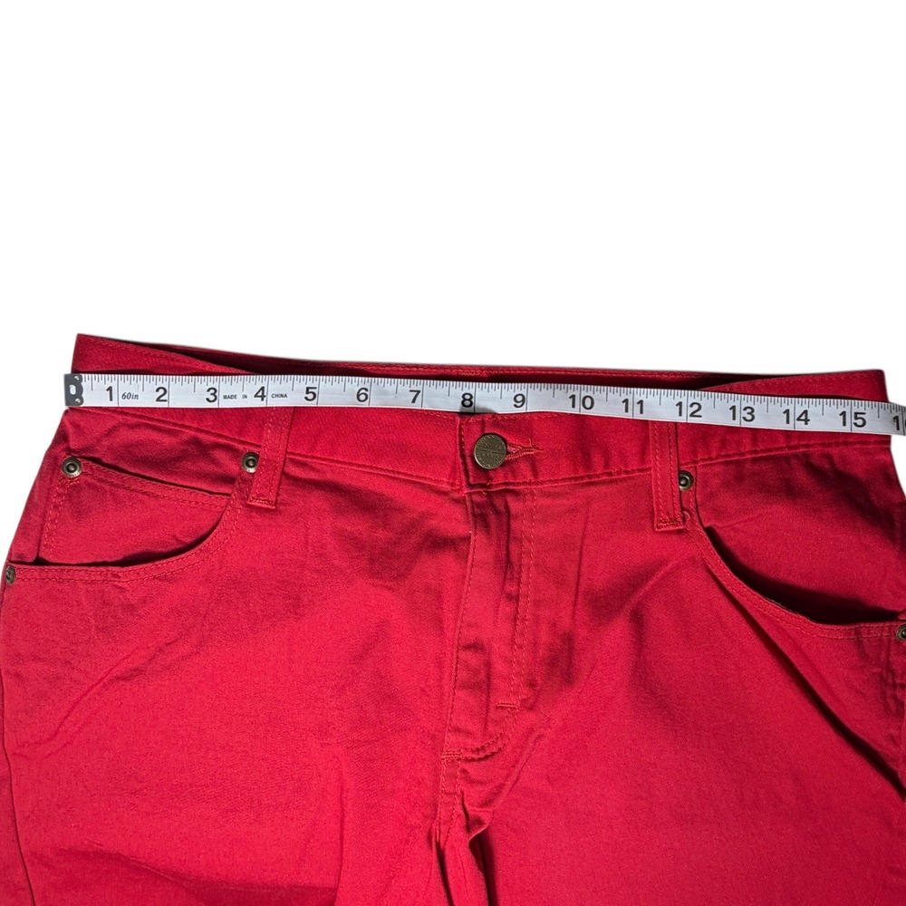 Vintage Wrangler Blues Red Denim Shorts - Women's Size 8 AVG - Picture 6 of 10